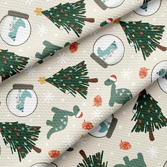 Christmas Bullet Textured Fabric By the Yard Floral Stretch Liverpool - 1 Yard Thick Knit Jersey Fabric for Bows Clothes Sewing AA2151