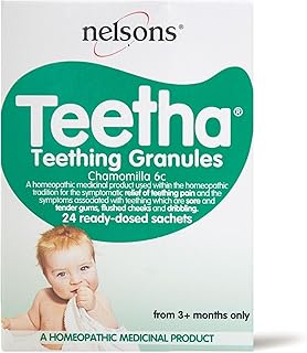 Baby Teething Granules (24 Sachets) 3+ Months, Homeopathic Relief For Soothing & Calming Teething Symptoms, Alternative to Teething Powder, Baby Teething Ready-Dosed Sachets