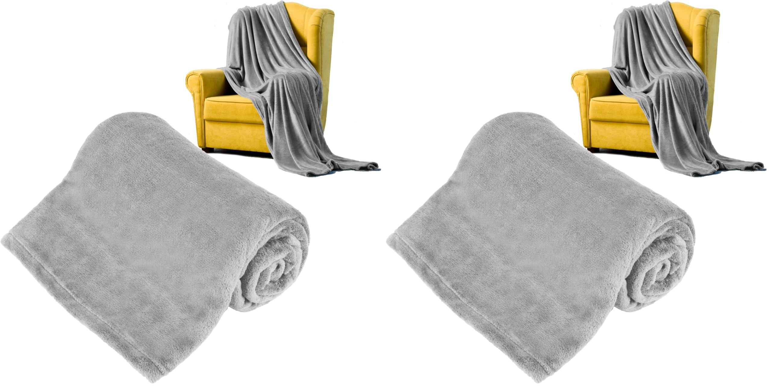 teesa Coperta in pile 150 x 200 cm grigio TSA8901-1 (Confezione da 2)