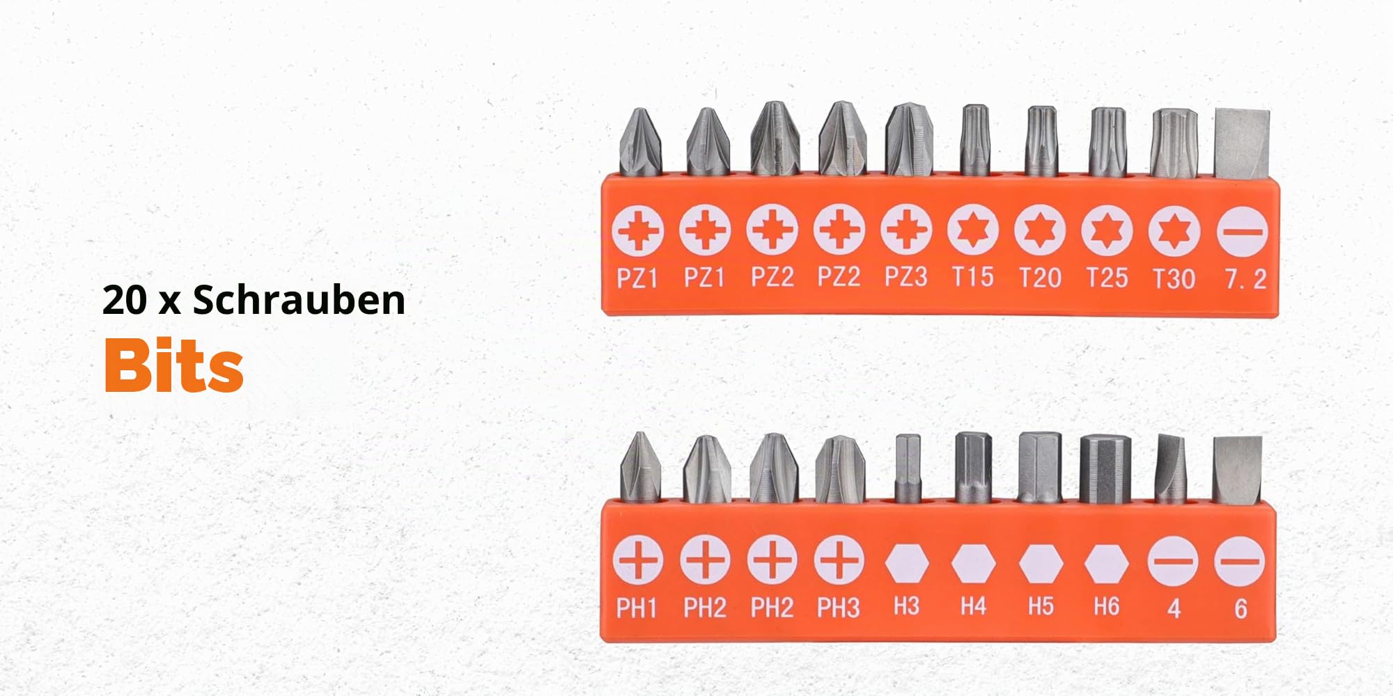 BLACK+DECKER Bohrer & Schrauber Bitset (50-teilig, Titanium Metallbohrer 1,5-6mm, Steinbohrer 4-10mm & Holzbohrer 3-7mm, Schrauberbits, Stecknüsse, Magnet Bithalter, Senker) A7188
