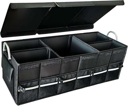 Organizador de maletero plegable de varios compartimientos para coche, organizador de maletero para SUV, adecuado para accesorios de interior de