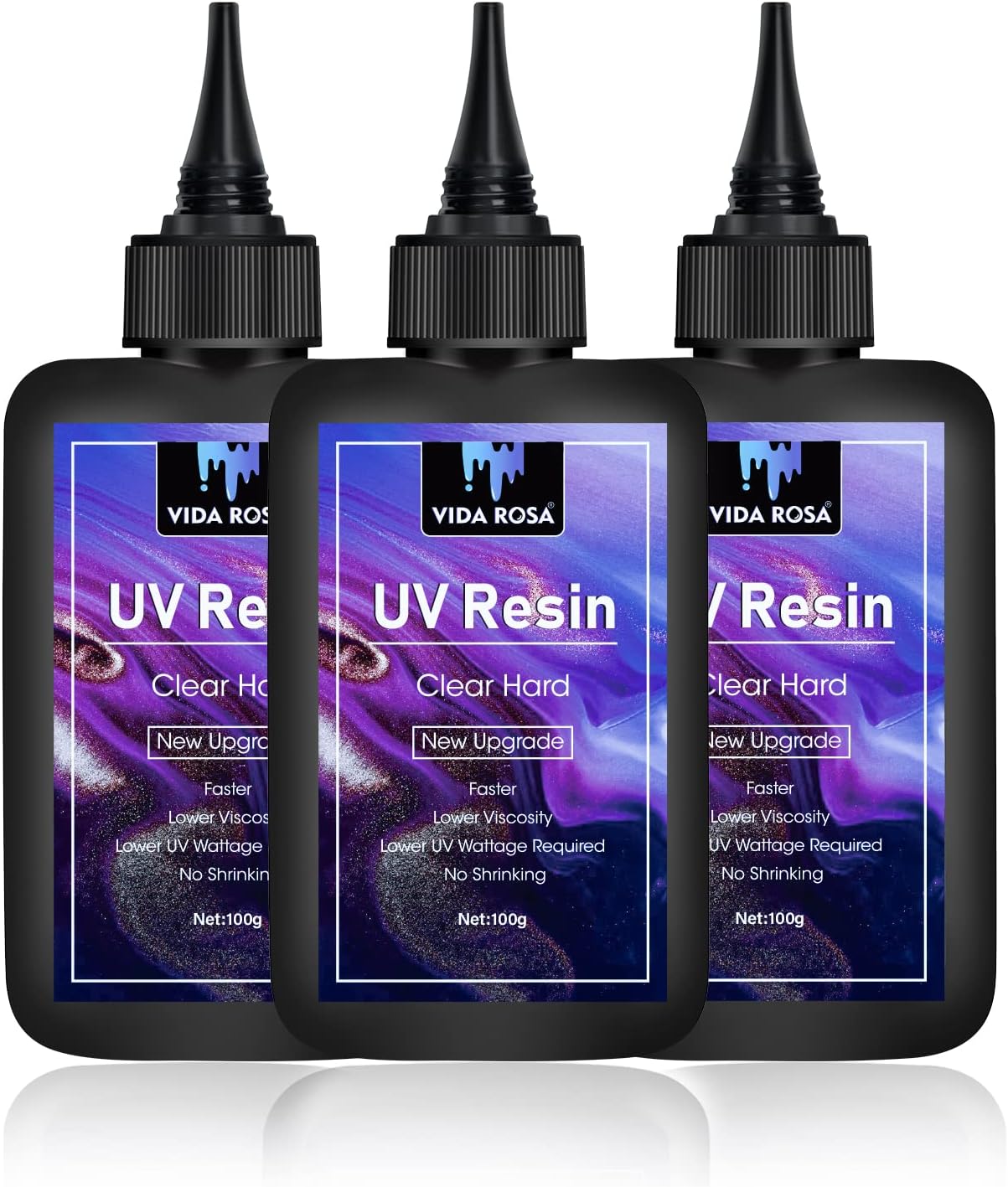 VidaRosa UV Resin 300g- VIDA ROSA Resin Crystal Clear Hard Ultraviolet Curing Epoxy Resin for Jewellry Making Art Pendants, Earrings, Necklaces, Bracelets, Nail Art Accessories