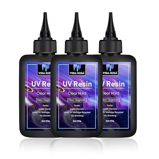 UV Resin 300g- VIDA ROSA RESIN Crystal Clear Hard Ultraviolet Curing Epoxy Resin For Jewellry Making Art Pendants, Earrings, Necklaces, Bracelets, Nail Art Accessories