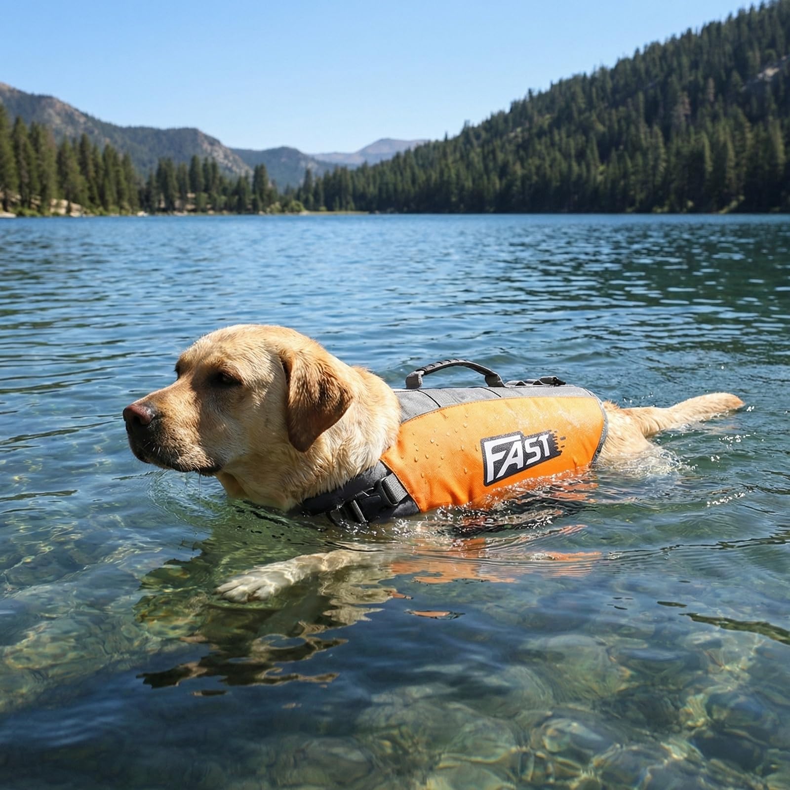 Chaleco Salvavidas para Perros - Chaleco Flotante Ajustable con Hebillas Seguras, Asa Resistente, Secado Rápido y Diseño Ligero para Natación y Actividades Acuáticas - Naranja (Large)