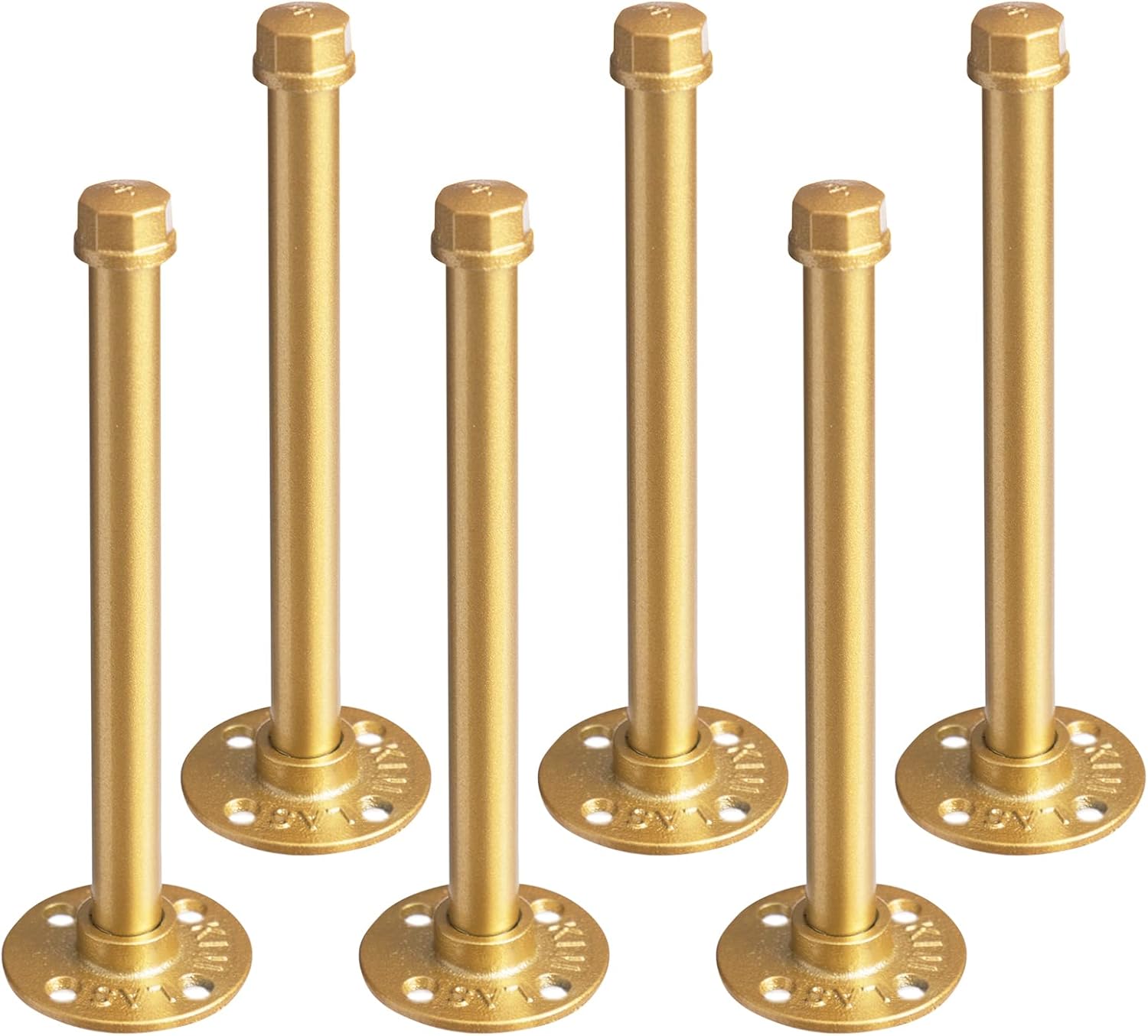 SUPTAIN 6pcs Industrial Shelf Brackets Iron Pipe Black, Wall Brackets