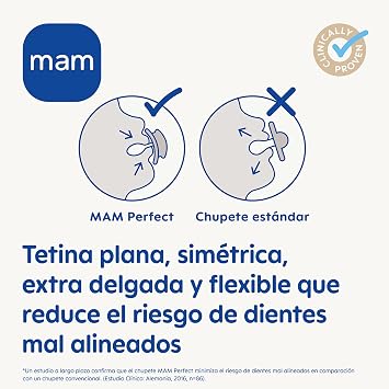MAM Perfect Pacifier for Babies +16 Months, Matte Blue, 2 pcs