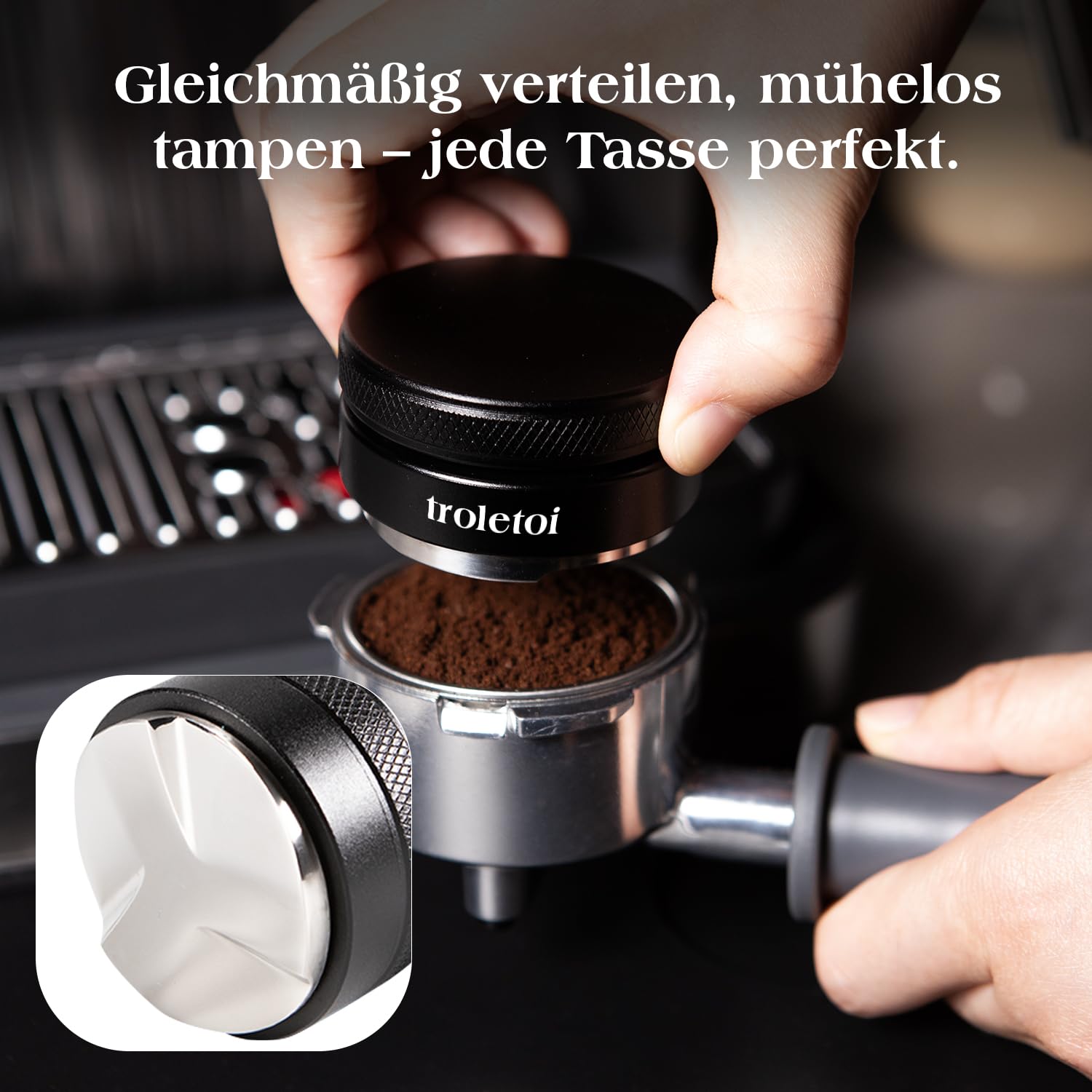 7-teiliges Espresso Zubehör Set 51 mm, Tamper, Kaffee Distributor, WDT Tool, Dosiertrichter und Puck Screen, kompatibel mit De’Longhi 51 mm Espressomaschinen und Siebträgern