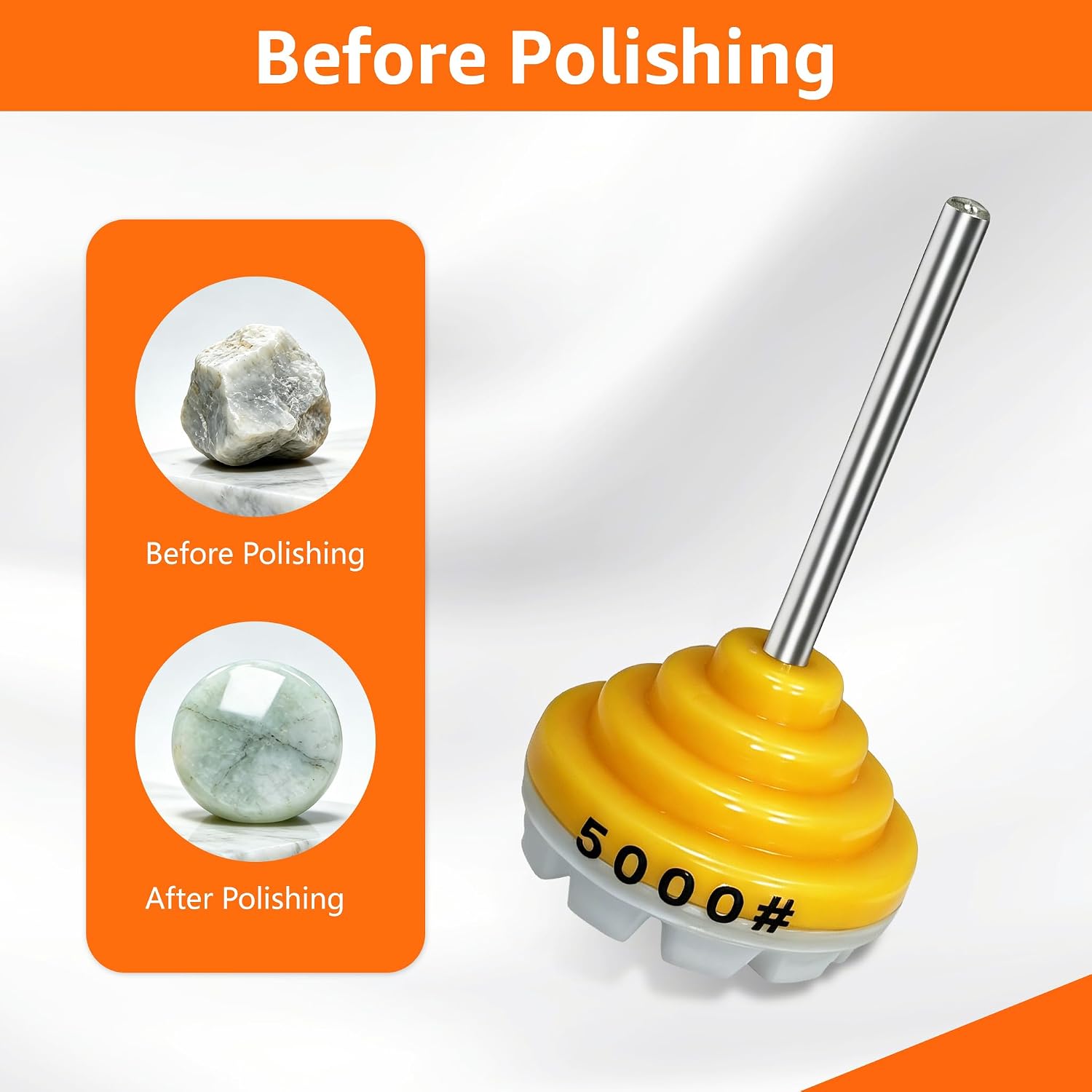 QTG 1" Wet Diamond Polishing Pads, 4Pcs 1000#-10000#, 3mm Shank 25mm