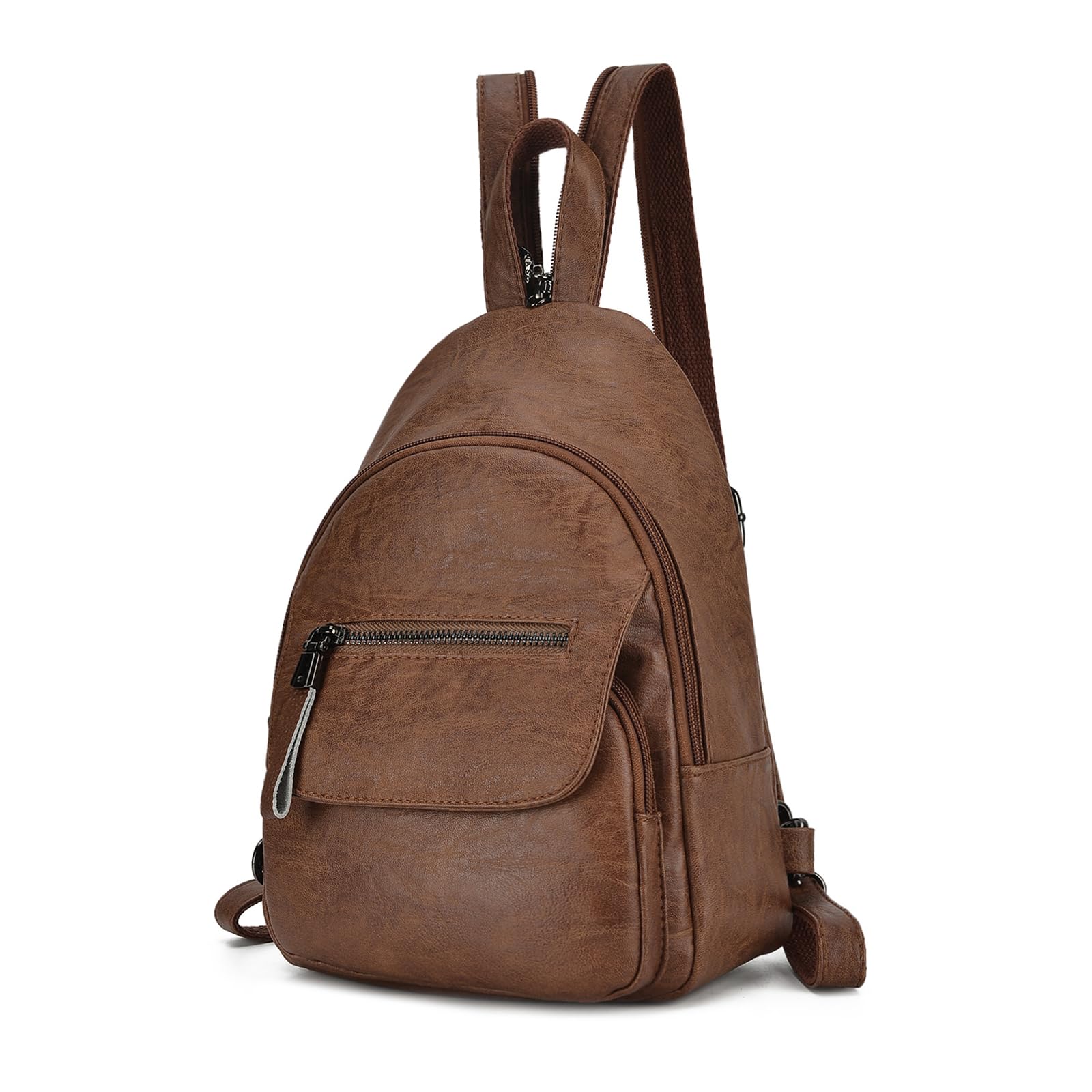 Mochila pequeña para mujer, de piel sintética, convertible