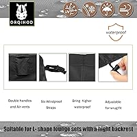 Vista 3 de Funda para muebles de patio en forma de V, impermeable, 600D, resistente, para exteriores, con bolsa de almacenamiento, 85 x 85 pulgadas, funda