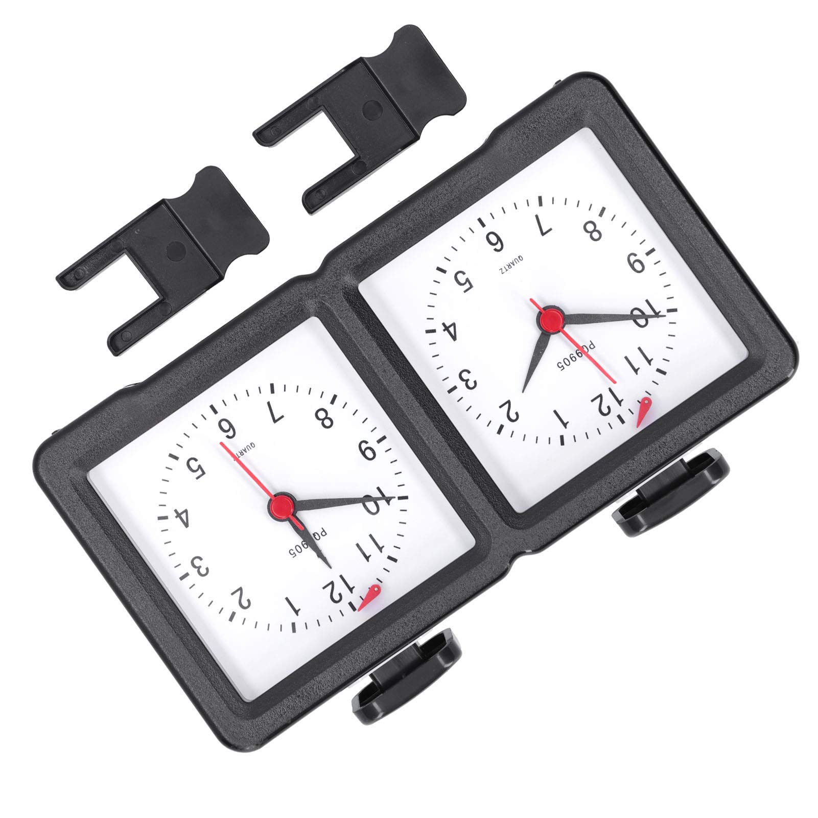 Jiawu Orologio da Scacchi, Timer Analogico Al Quarzo con Conto Alla Rovescia con Pulsante di Avvio Meccanico Funzione Mute per Orologio Analogico da Scacchi, da Competizione per Giochi da Tavolo per