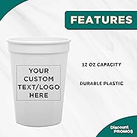 Vista 3 de Vasos de plástico desechables personalizados de 12 onzas. Juego de 10/50/100, paquete personalizado a granel, perfecto para verano, eventos