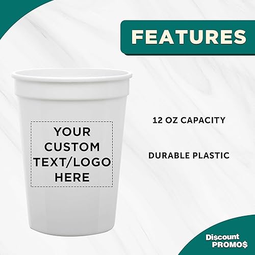 Miniatura 3 de Vasos de plástico desechables personalizados de 12 onzas. Juego de 10/50/100, paquete personalizado a granel, perfecto para verano, eventos