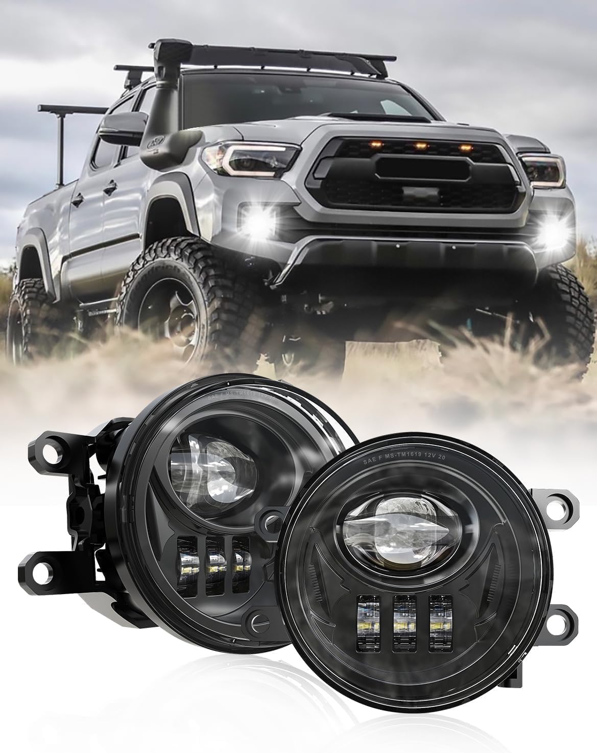Led Fog Light Assembly, Fog Light Replacement Compatible with Toyota Tacoma 2005-2011, Solara 2004-2006, Sequoia 2008-2015, Tundra 2007-2013