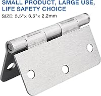 Vista 6 de JIW Bisagras de puerta de níquel satinado de 3.5 pulgadas 1/4 pulgadas, paquete de 12