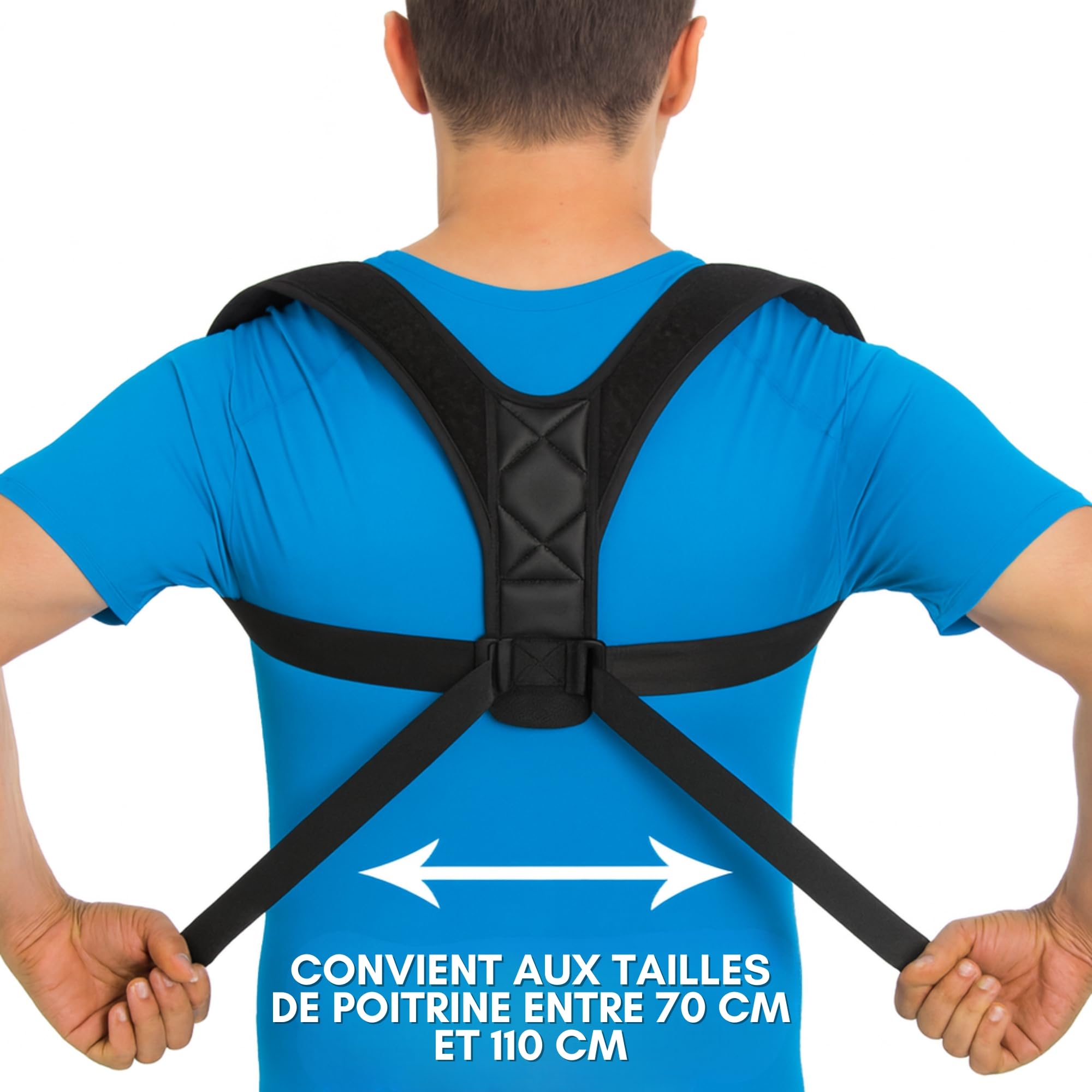 ALIGNO Correcteur de Posture Universel Homme Femme | Redresseur de Dos Réglable | Ceinture Lombaire Soutien Dorsal | Gilet de Dos avec Bretelles pour Alignement et Confort pour Améliorer la Posture