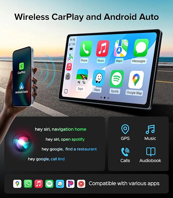 11.5インチ カーラジオ ホンダ シビック ステレオ 2013-2017 米国版のみ ワイヤレスCarPlay & Android Auto/Android 13 /5G WiFi/タッチスクリーン/FM/AM/4GB RAM + 64GB ROM付き