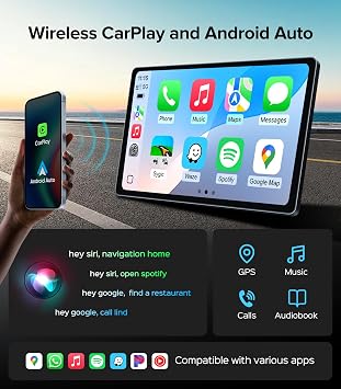 11.5インチ カーラジオ ホンダ シビック ステレオ 2013-2017 米国版のみ ワイヤレスCarPlay & Android Auto/Android 13 /5G WiFi/タッチスクリーン/FM/AM/4GB RAM + 64GB ROM付き