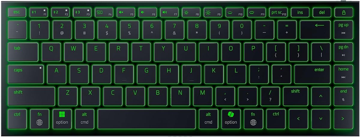 Razer Joro Portable Wireless Gaming Keyboard: Thin, Light, Compact - Chroma RGB - Low Profile Switches - Bluetooth - Long Battery Life - Snap Tap - for PC & Mac Laptops, Steam Deck, Tablet (Renewed)
