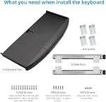 22"Wx11"D Under Desk Keyboard Tray Slide Out, Pull Out Keyboard Tray for Desk, Keyboard Holder Under Desk,Sturdy Keyboard Shelf Under Desk, Black Keyboard Drawer Desk Extender