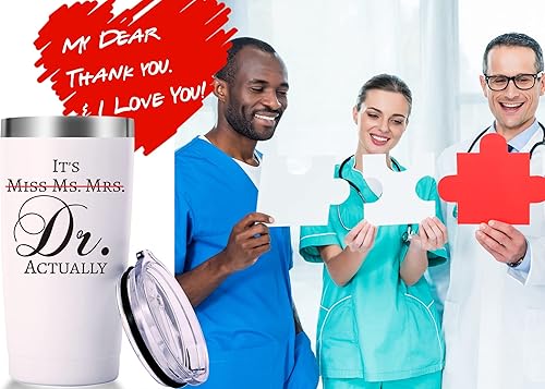 Miniatura 6 de AMZUShome Vaso de viaje con texto en inglés "It's Miss Ms Mrs Dr Really Mug.Doctor, Doctor Retirement, Medical School Graduations", regalos de