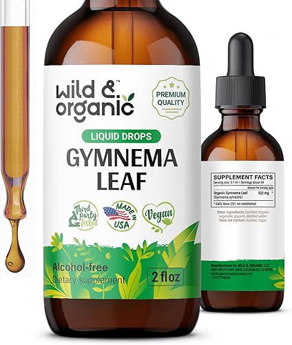 Gymnema Sylvestre Extracto líquido Suplemento orgánico de Gymnema Sylvestre Gotas de Gymnema Sylvestre veganas, sin alcohol, 2 onzas líquidas