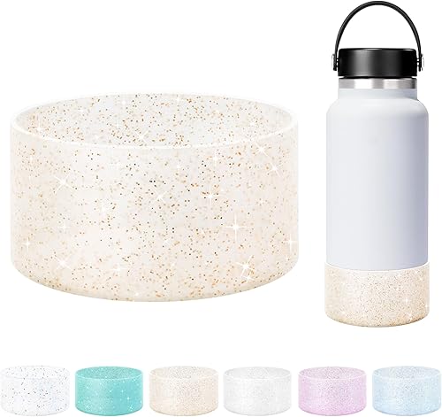 Vmini Funda protectora de silicona con purpurina, compatible con botella de agua Hydro Flask de 3240 onzas y botellas de agua Simple Modern Summit