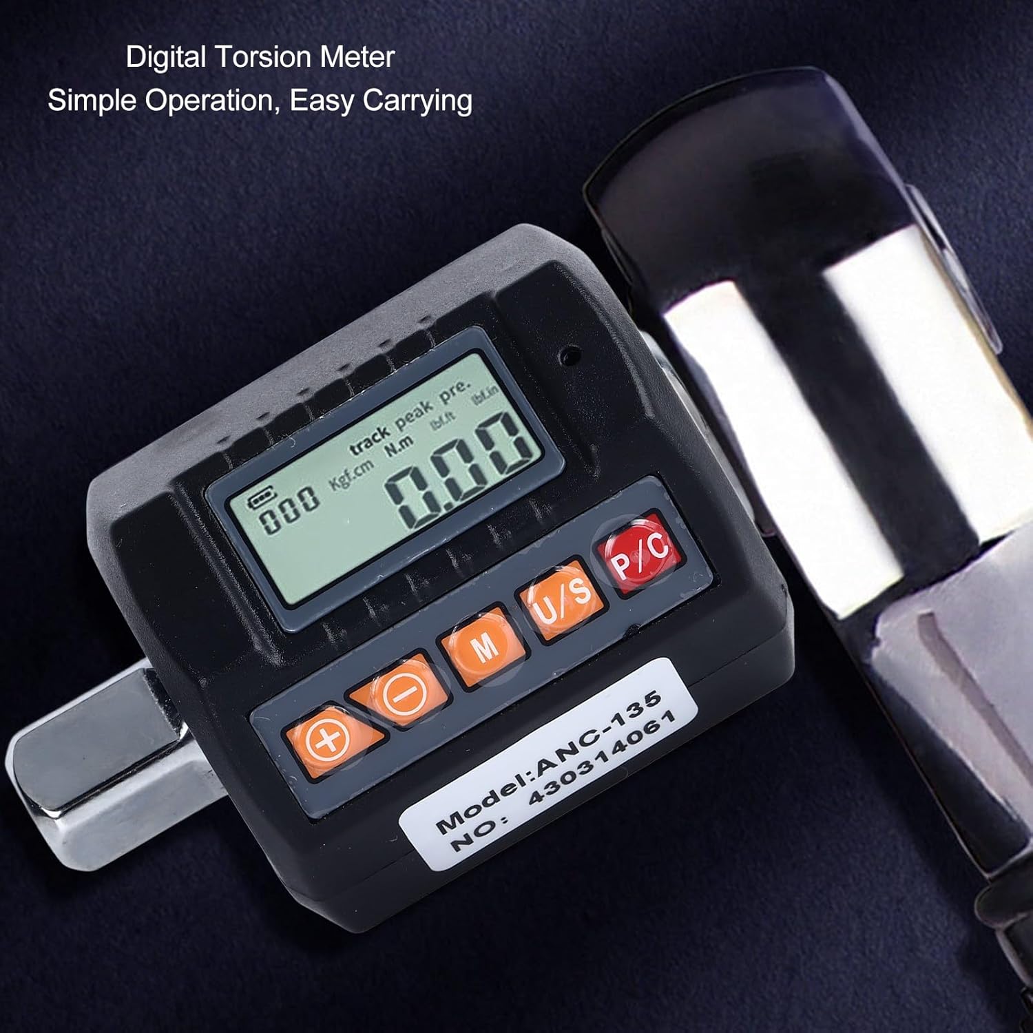 工具とアクセサリー: デジタルトルクアダプター Qiilu 高性能デジタルトーションゲージ 1/2 レンチアダプターメーターテスツール 4 ユニット 135N.m 自動車バイク D