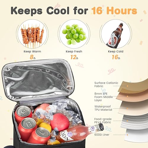 Vista 30 de Mochila térmica suave aislada a prueba de fugas, 30 latas, mochila térmica portátil para picnic, camping, playa, senderismo, barbacoa, almuerzo