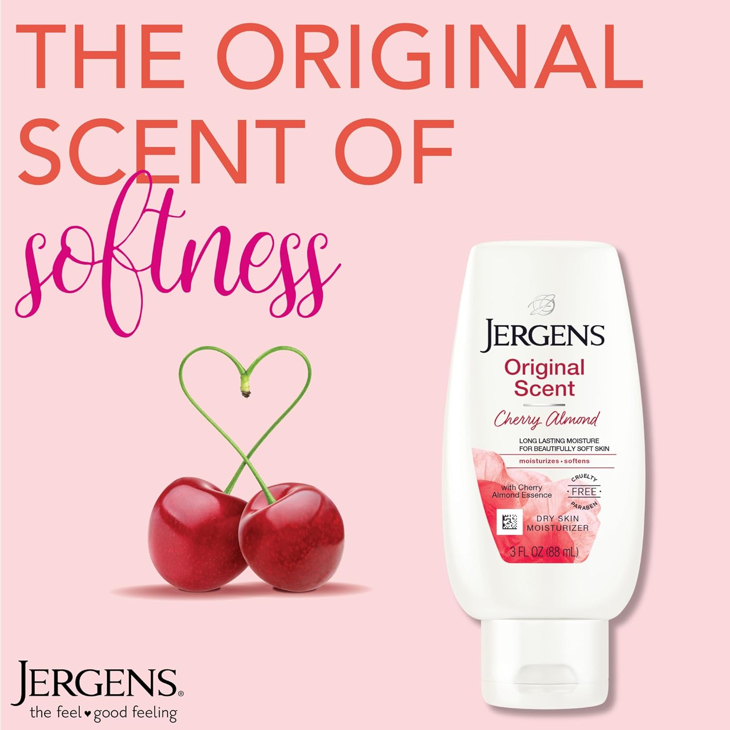 Jergens Original Scent Dry Skin Body Lotion, Hand and Body Moisturizer, Cherry Almond Essence, Dermatologist Tested, 3 Oz, Pack of 8 - Image 5