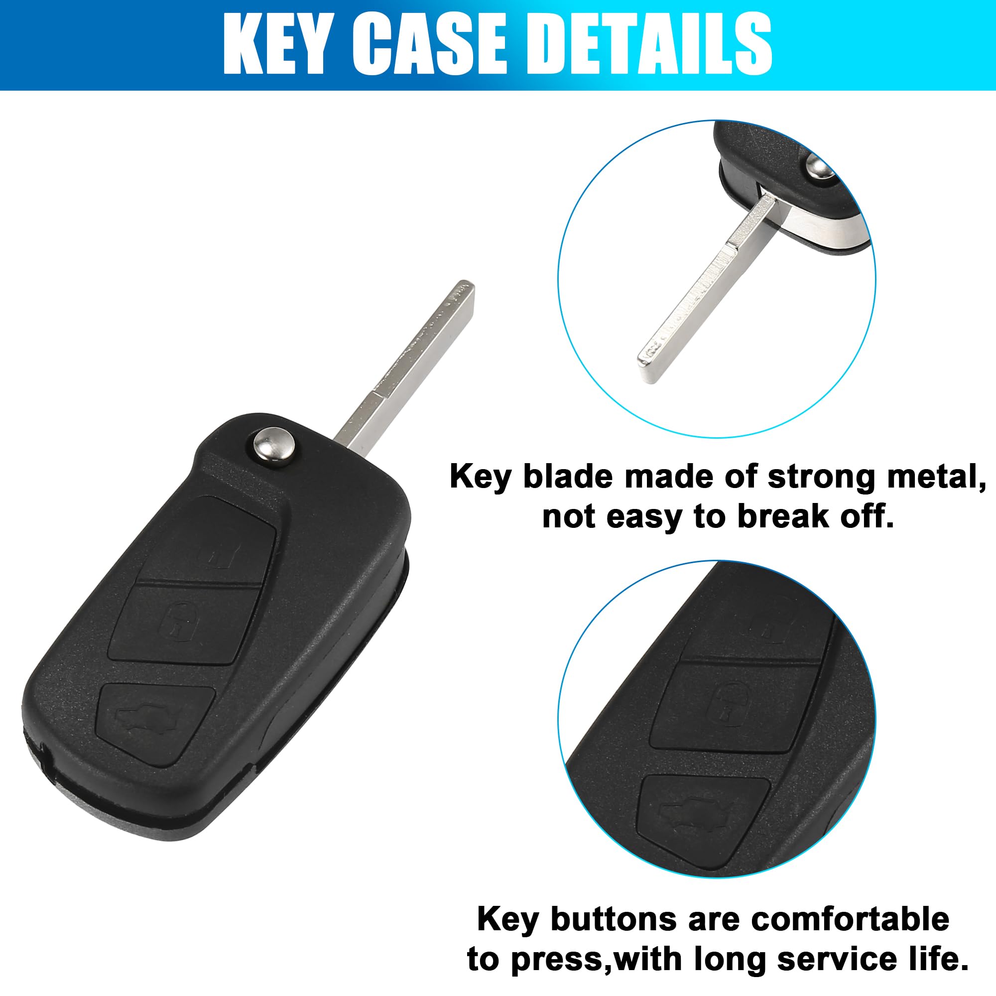 Ford Ka klapsleutel behuizing 3 knoppen. Sleutelblad: HU101 - Car Key
