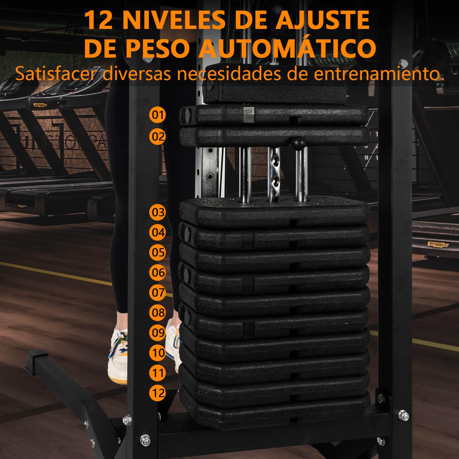 ALLinLIFE Máquina de Musculación Multiestación Musculación,Maquina Multifuncion Musculacion Jaula Musculacion para Estación de dominadas con Pesas,Maquina Gimnasio para Fitness Gimnasio en Casa