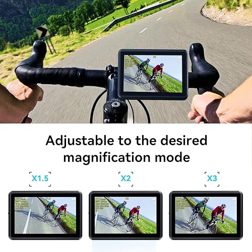 Miniatura 7 de FEISIKE Cámara de bicicleta con pantalla de 4.3 pulgadas, espejo de bicicleta de visión nocturna gran angular de 145 con ciclocomputadora,