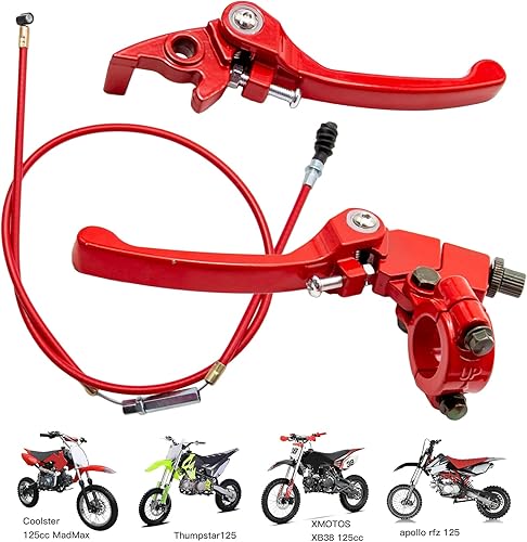 Miniatura 10 de Percha de palanca de freno de embrague plegable 78 con cable de embrague de repuesto para 110125140150cc SSR125 RFZ YZ Ruckus TaoTao DB1727 Apollo