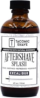 Taconic Shave Excalibur Aftershave Splash – Clean, Sophisticated Scent with Notes of Leather, Tobacco & Citrus – Alcohol-Free Men’s After Shave – 4 oz USA Made