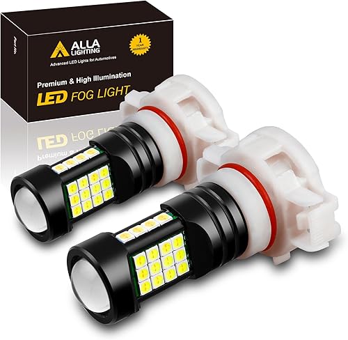 Miniatura 1 de Alla Lighting Bombillas LED antiniebla de 2000 lúmenes 5202 5201 PS19W o DRL (luces de circulación diurna), 6000 K xenón blanco 3030 36-SMD