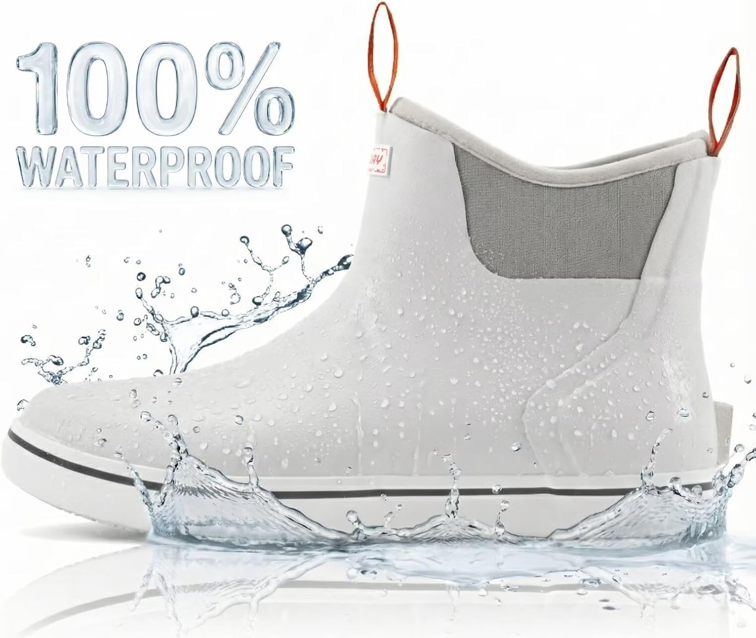 SUREWAY Men's Deck Boots Professional Non-Slip Fishing & Ankle Boating Boot Waterproof Rain Boots, Lightweight Neoprene Rubber Deck Boots - Image 3