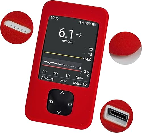 Miniatura 2 de Funda suave de silicona compatible con receptor Dex com G7, protección perfecta de la máquina, color rojo