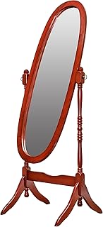 Legacy Decor Swivel Full Length Wood Cheval Floor Mirror, Cherry Finish New