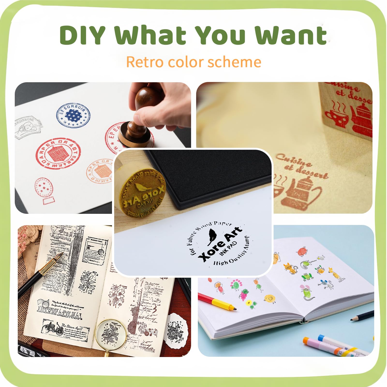 Colorful Ink Pads for Kids - Washable Craft Stamps -7