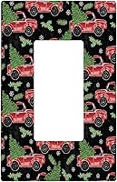 Vista 20 de Cubierta de interruptor de luz dúplex de 1 banda, cubierta decorativa de Navidad con copos de nieve rojos, placa frontal decorativa para cocina