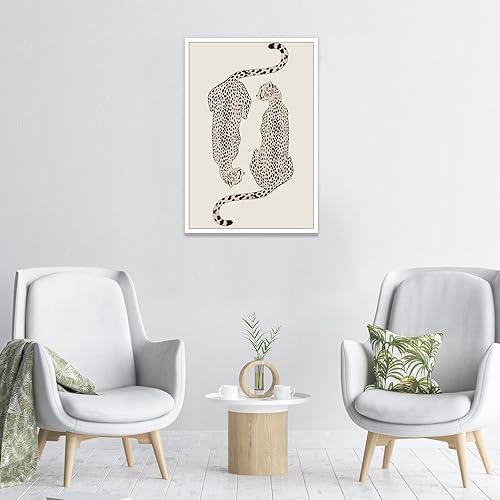Miniatura 4 de Lienzo de guepardo moderno para pared, póster retro de leopardo, estampado de dopamina, estampado de dopamina, pintura estética minimalista para