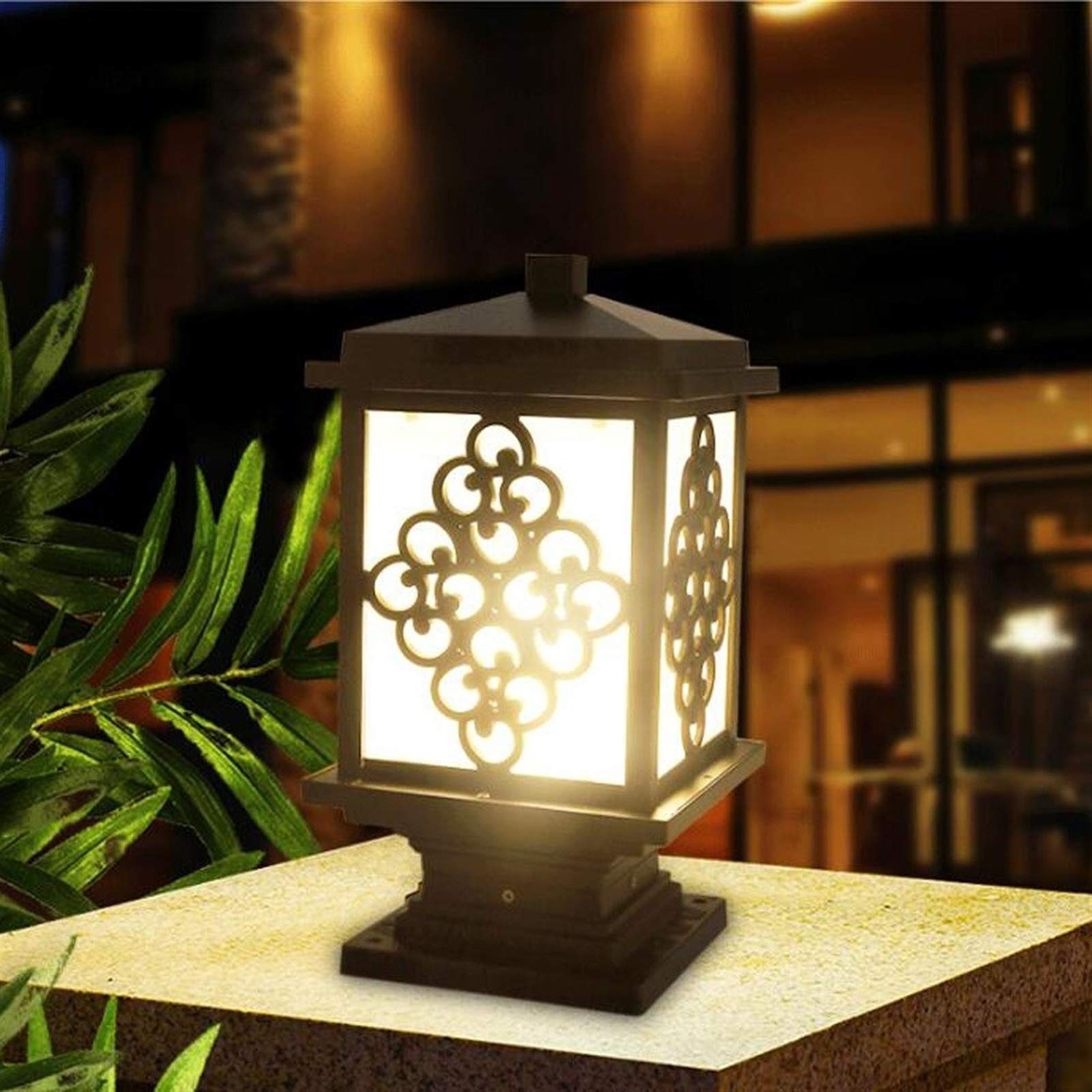 Luce da cortile Luce esterna solare Lampada da palo in alluminio Lampada impermeabile Recinzione Luci a colonna Luce da patio da giardino Villa Paesaggio Luce a colonna Luce da percorso paesaggistico