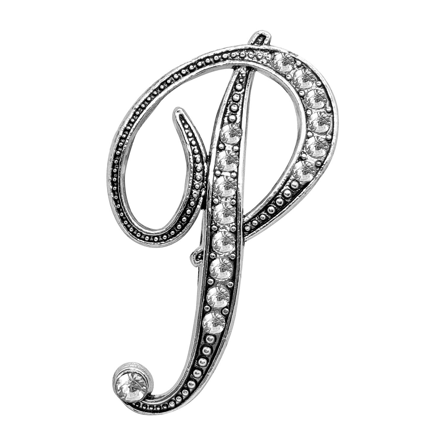 FURE P Initial Metal Brooch (Antique Rhodium) for Men & Women (B08CB55NYM) Amazon Price History, Amazon Price Tracker