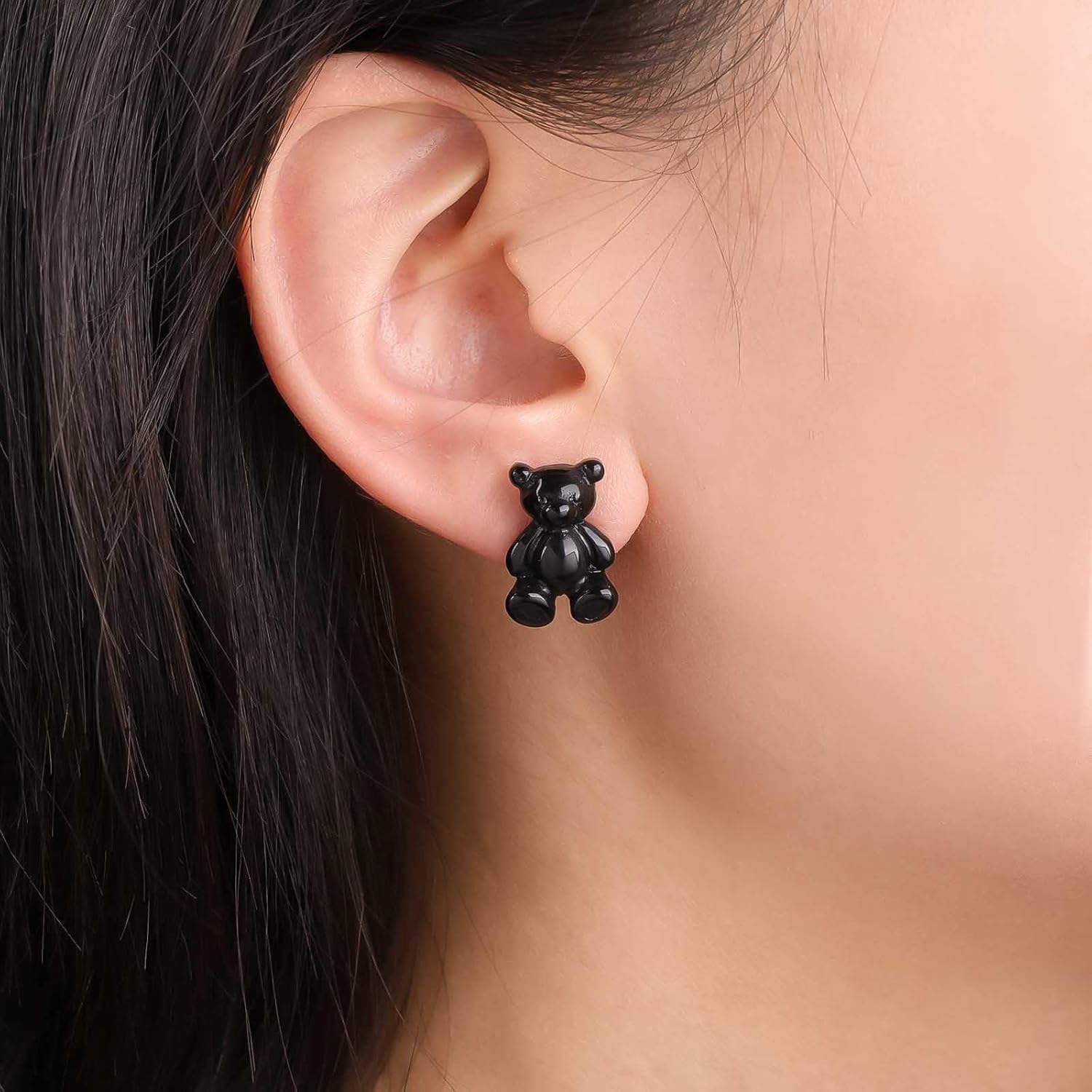 Andelaisi Boho Blue Resin Bear Earrings Vintage Gummy Bear Earrings Blue Cartoon Bear Stud Earrings Personalized Teddy Bear Statement Earrings Jewelry for Women - Image 2