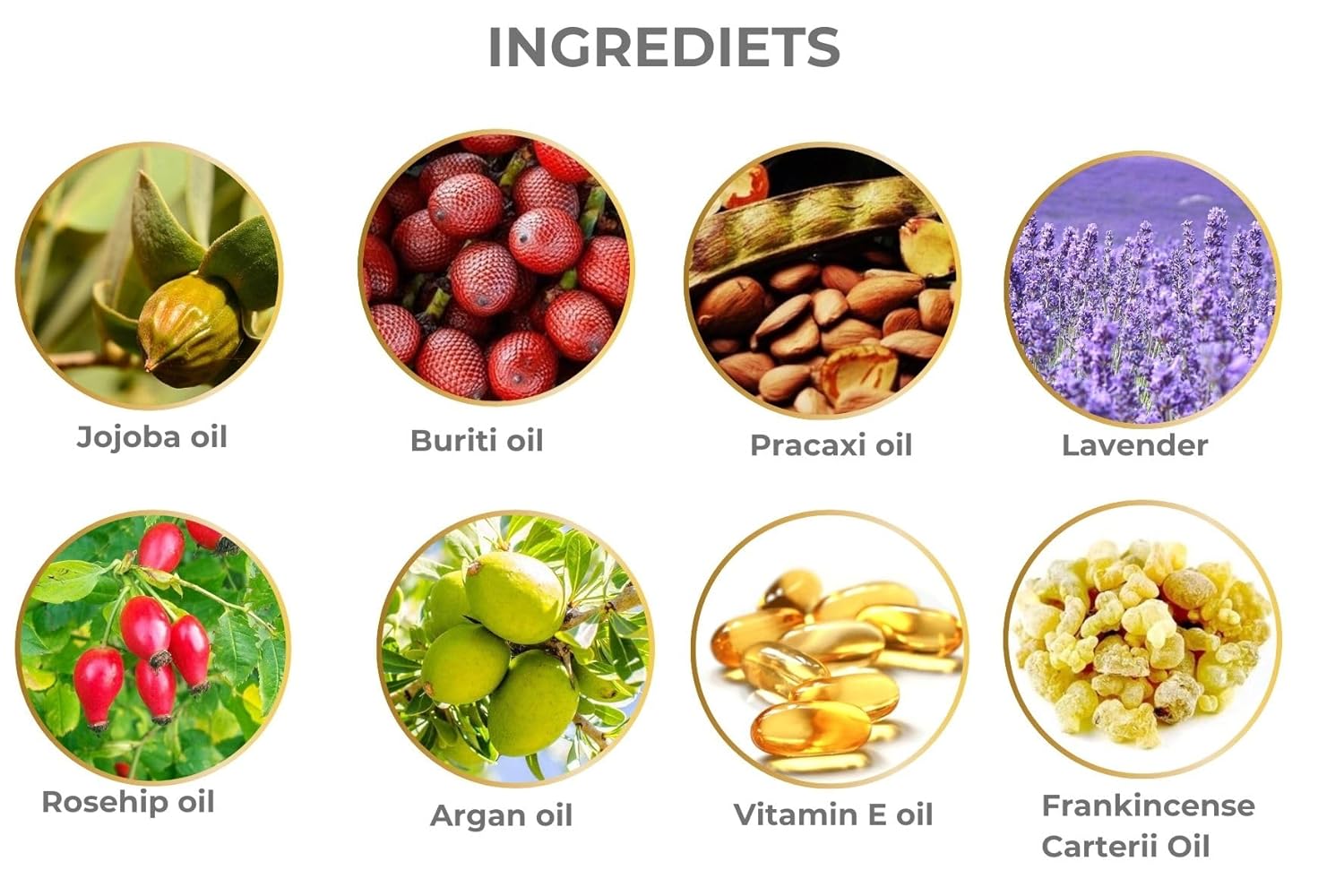 Face Oil - Moisturizing Anti-Aging, Nourishing Oil for Face and Neck - Skin Repair with Jojoba, Rosehip, Argan, Pracaxi, Buriti, Vitamin E, lavender, & Frankincense oil