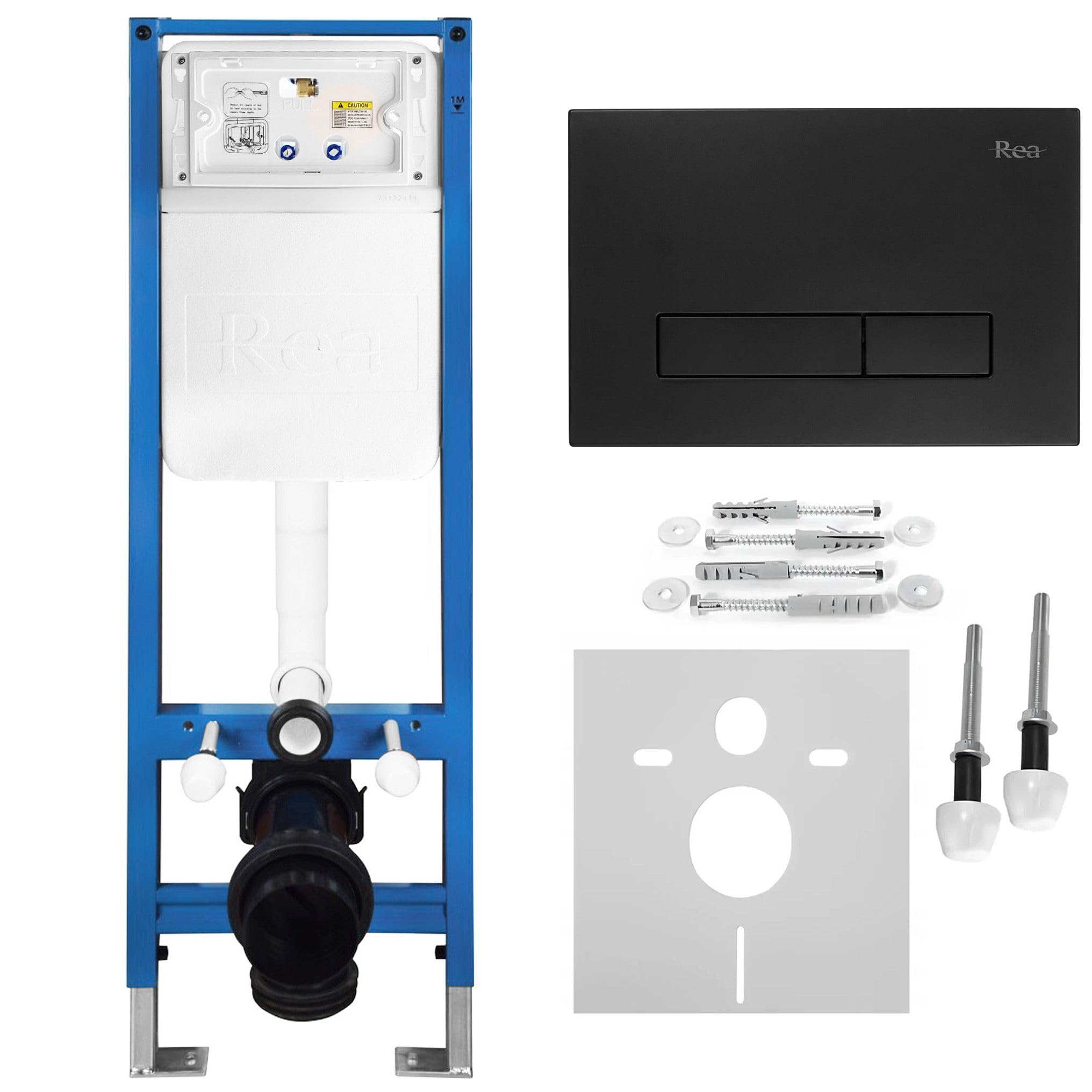Rea - Stelaż Zestaw Podtynkowy Slim 024n Do Mis Wc Z Przyciskiem Hd Czarny - 22x35,2x106,2 cm