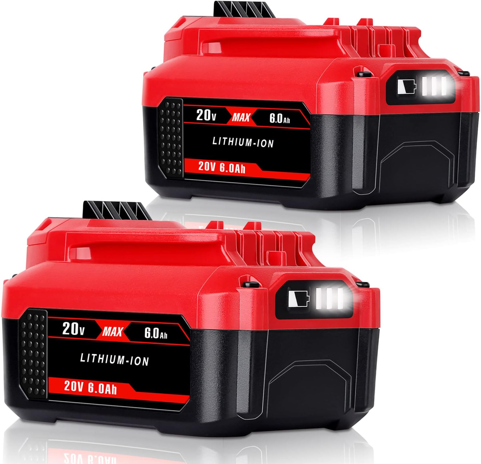 2PACK DSANKE CMCB204 6.0Ah 20V Lithium-ion Battery Replacement for Craftsman V20 Lithium Ion Battery CMCB204 CMCB204-2 CMCB202 CMCB202-2 CMCB201 Craftsman V20 Battery