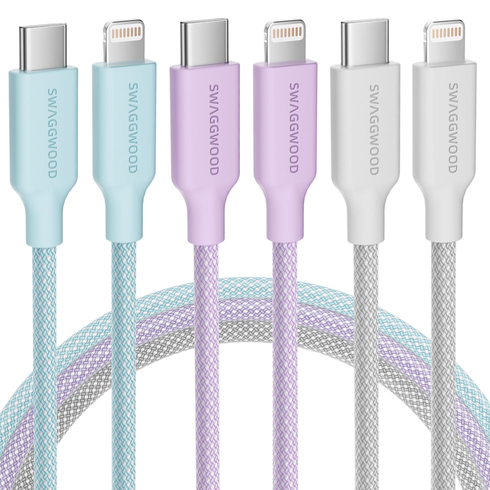 iPhone Charger [Apple MFi Certified] 3Pack 6FT USB C to Lightning Cable PD Fast Charging Compatible with iPhone 14 13 12 11 Pro XS Max XR X 8 7 6 Plus iPad and More