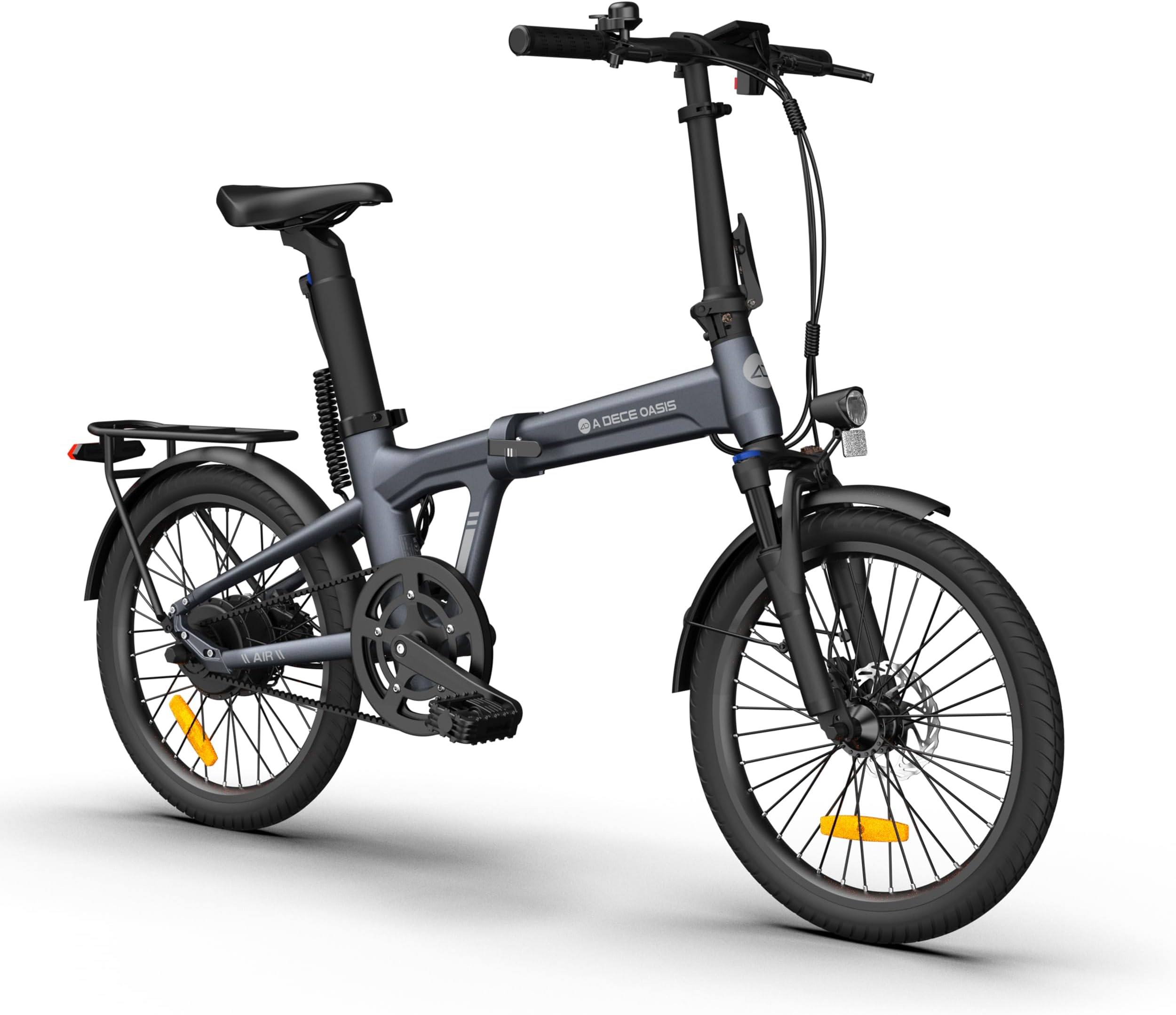 ADO Air20Pro Electric Bike Folding, EBike for Adults, 20" Folding Electric Bicycle, Belt Drive, Bafang Motor, ECO and SPORT Mode, Adjustable Shock Absorption, LCD, APP, Range Up To 100KM